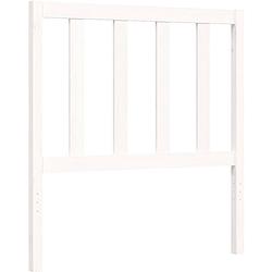 Foto van The living store bedframe massief grenenhout - wit - 195.5 x 95.5 x 100 cm - multiplex lattenbodem