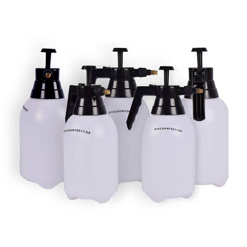 Foto van 5 stuks plantenspuiten waterverstuiver 1.5 liter plastic wit&zwart tuinspuit plantensproeier sproeifles