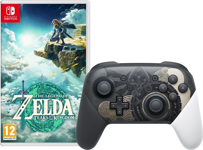 Foto van The legend of zelda tears of the kingdom + nintendo switch pro controller zelda edition