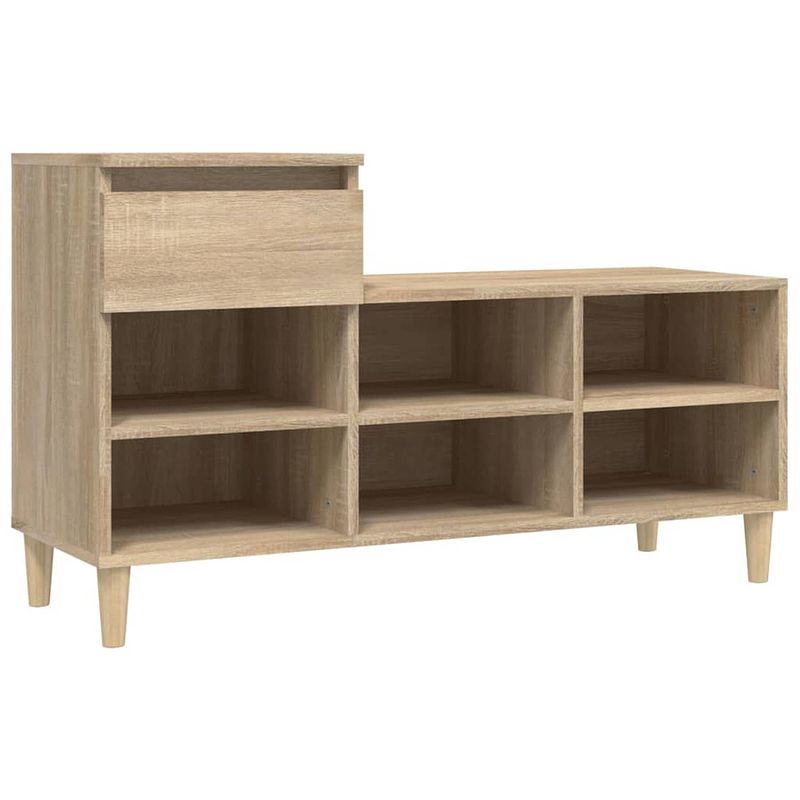 Foto van The living store schoenenkast - sonoma eiken - 102 x 36 x 60 cm - duurzaam materiaal