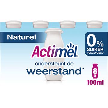 Foto van Actimel 0% drinkyoghurt naturel 8 x 100ml bij jumbo