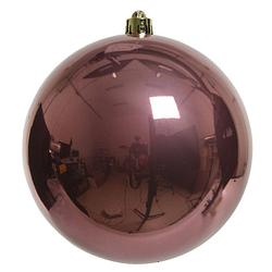 Foto van 1x grote raam/deur/kerstboom decoratie oud roze kerstballen 20 cm glans - kerstbal