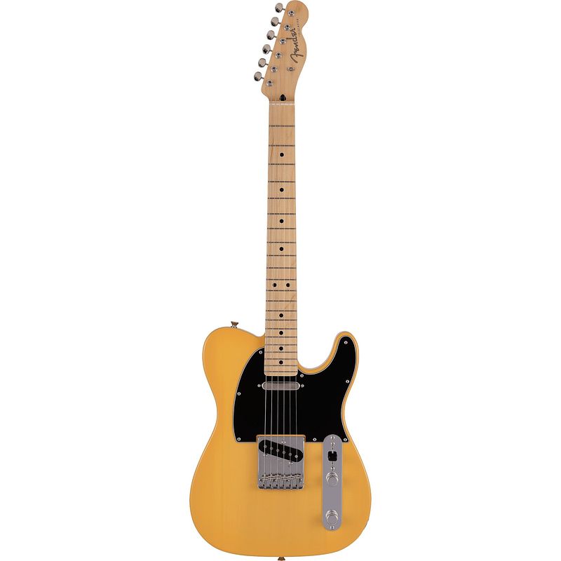 Foto van Fender made in japan junior collection telecaster mn butterscotch blonde elektrische gitaar met gigbag