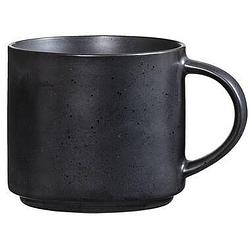 Foto van Mok met oor studio - zwart - stoneware - 380 ml - leen bakker