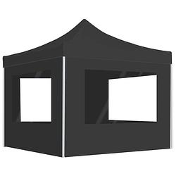 Foto van Vidaxl partytent inklapbaar met wanden 3x3 m aluminium antraciet