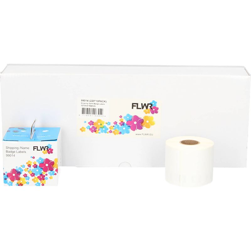 Foto van Flwr dymo 99014 12-pack 54 mm x 101 mm wit labels