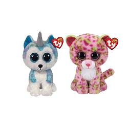 Foto van Ty - knuffel - beanie buddy - helena husky & lainey leopard