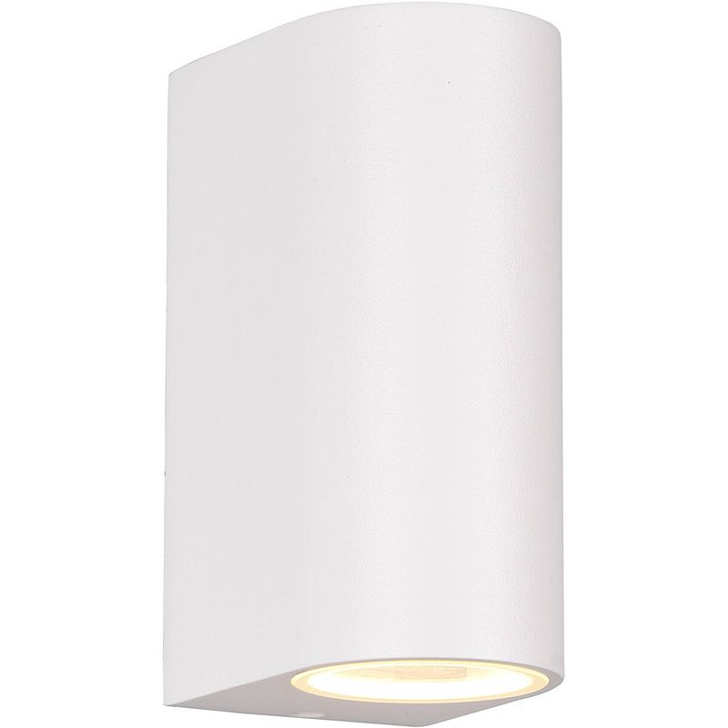 Foto van Led tuinverlichting - buitenlamp - trion royina up and down - gu10 fitting - spatwaterdicht ip44 - rond - mat wit -