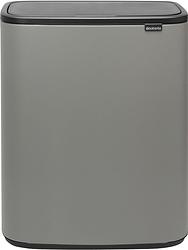 Foto van Brabantia bo touch bin afvalemmer 2 x 30 liter met 2 kunststof binnenemmers - mineral concrete grey