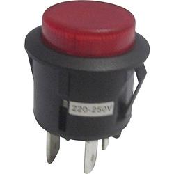 Foto van Tru components 1587761 tc-r13-527al-02rt druktoets 250 v/ac 6 a 1x uit/(aan) moment rood 1 stuk(s)