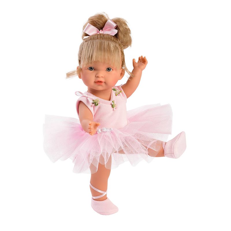 Foto van Llorens blanke pop valeria ballet met rose strik 28cm