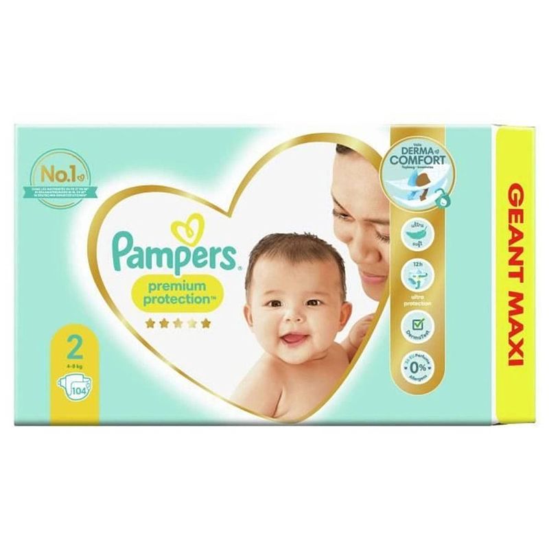 Foto van Pampers - premium protection - maat 2 - mega pack - 104 luiers