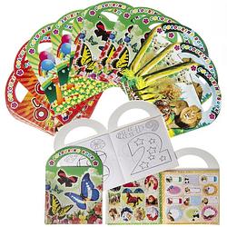 Foto van Decopatent® uitdeelcadeaus 12 stuks mix kleurboekjes met stickers -