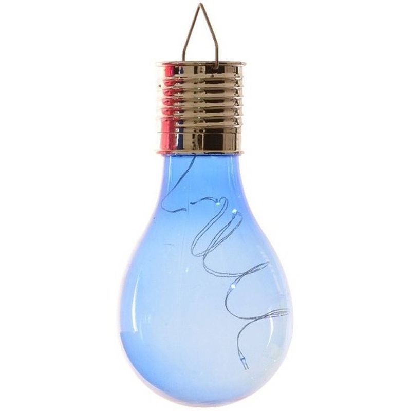 Foto van Lumineo lampbolletje - led - blauw - solar verlichting - 14 cm - tuinverlichting - buitenverlichting