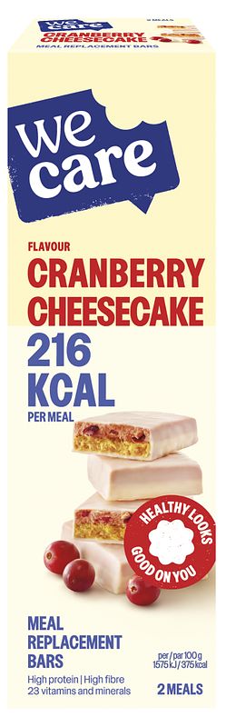 Foto van Wecare cranberry cheesecake meal replacement bars