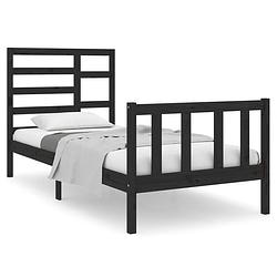 Foto van The living store houten bedframe - eenpersoonsbed 90x190cm - hoogwaardig massief grenenhout