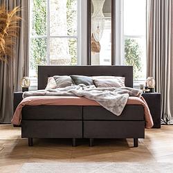 Foto van Dekbed discounter boxspringset hotel deluxe - velours 140 x 210 cm, hoofdbord: hoofdbord knopen (+ €49,99), voetenbord: met voetenbord (+ €129,-)