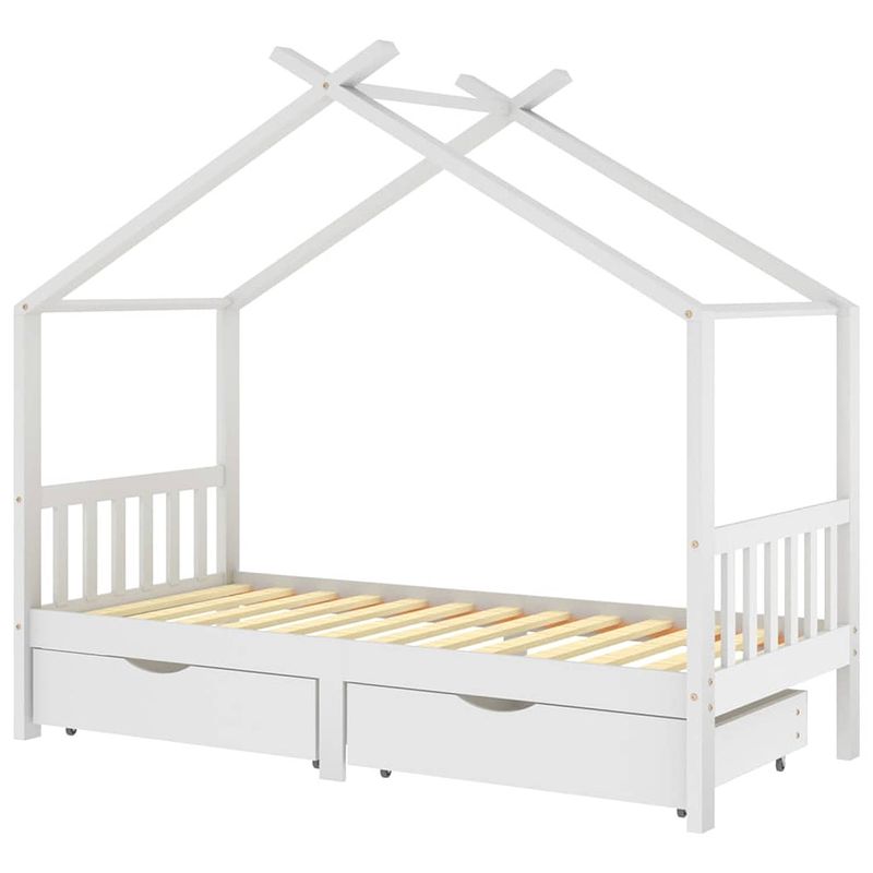 Foto van Infiori kinderbedframe met lades massief grenenhout 90x200 cm wit