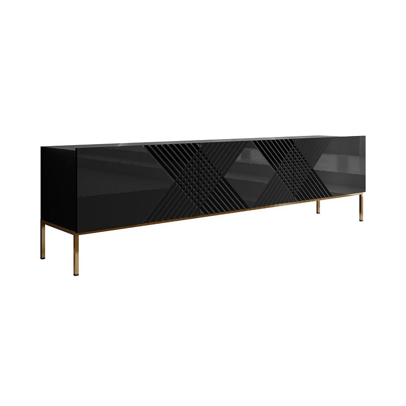 Foto van Meubella tv-meubel esco - zwart - 190 cm - actie