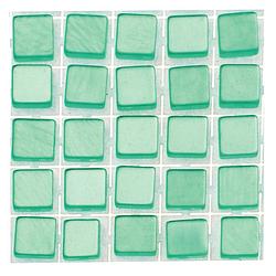 Foto van 119x stuks mozaieken maken steentjes/tegels kleur turquoise 5 x 5 x 2 mm - mozaiektegel