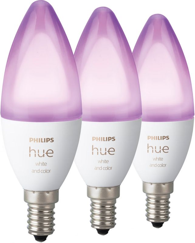 Foto van Philips hue white and color e14 3-pack