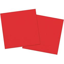 Foto van 20x stuks servetten van papier rood 33 x 33 cm - feestservetten