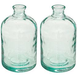 Foto van Bloemenvaas - 2x - apotheker fles model - transparant - glas - h32 x d18 cm - vazen