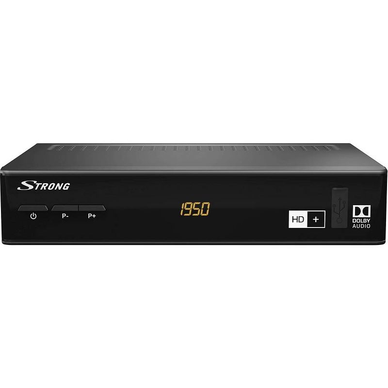 Foto van Strong srt 7806 hd+ dvb-s2 receiver camping gebruik, geschikt voor enkele kabel, front-usb, ethernetaansluiting, kaartlezer, incl. hd+ kaart aantal tuners: 1