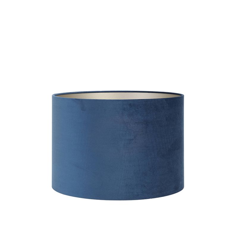 Foto van Light & living - lampenkap velours - 25x25x18 - blauw