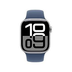 Foto van Apple watch series 10 gps 42mm aluminium case met denim sport band - s/m smartwatch zilver