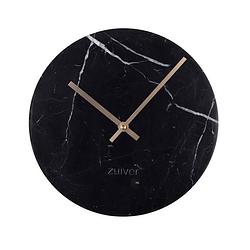 Foto van Zuiver - clock marble time black - zwart
