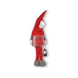 Foto van Gnome staand 55 cm rood kerstman staande lantaarn kerstman dwerg staand puntmuts kerst kabouter gevuld met pluch