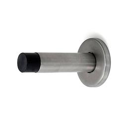 Foto van Deurstopper/deurbuffer - 1x - 50 x 86mm - inclusief schroeven - rvs - wandmodel - deurstoppers