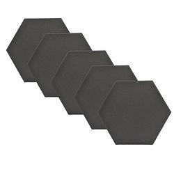 Foto van Prikbord vilt - zwart - 5 stuks - zeshoek - zelfklevend