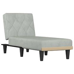 Foto van The living store verstelbare chaise longue - fluweel - lichtgrijs - 55x140x70cm