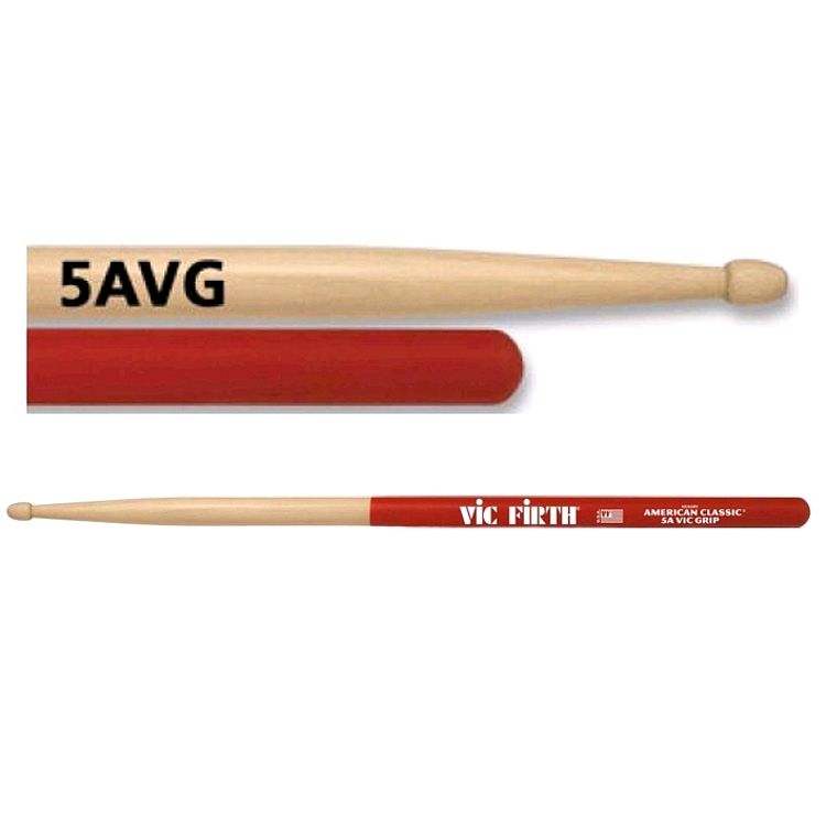 Foto van Vic firth 5avg vic grip drumstokken hickory 5a met houten tip