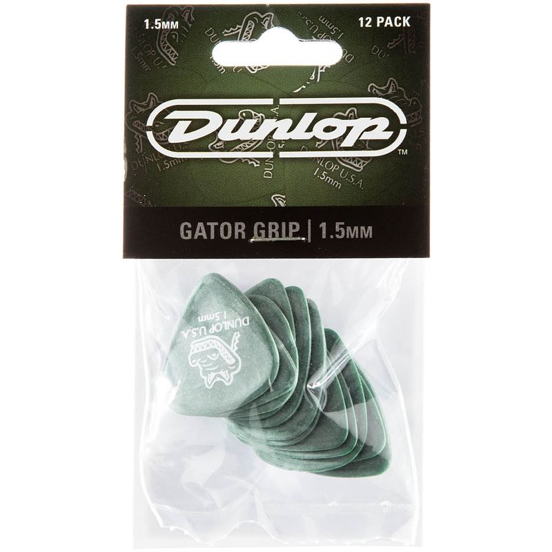 Foto van Dunlop gator grip groene plectrums 1.50mm (12 stuks)