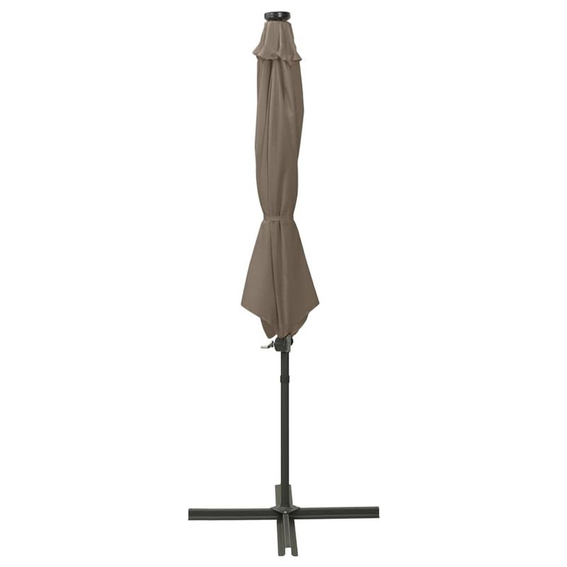 Foto van The living store tuinparasol terras parasol - 300x255 cm - met led-verlichting - taupe