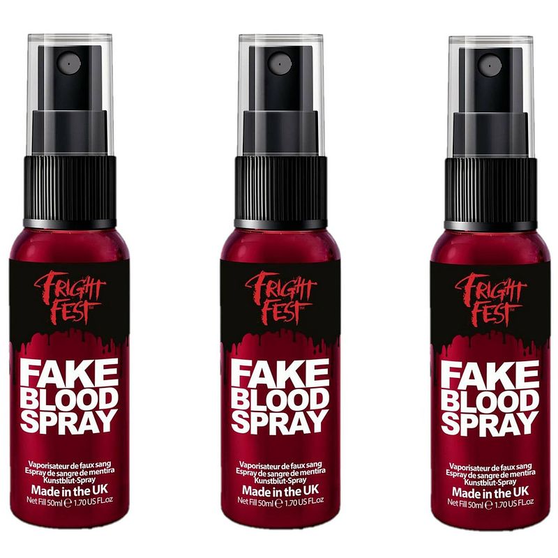 Foto van Nep bloed schmink/make up - 3x - spray - 50 ml - schmink