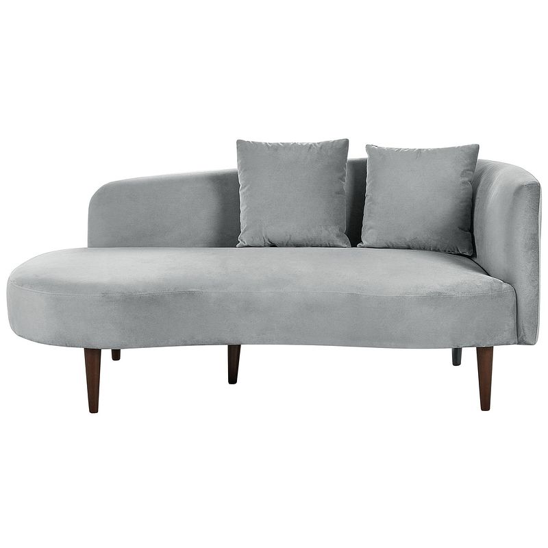 Foto van Beliani chaumont - chaise longue-grijs-fluweel