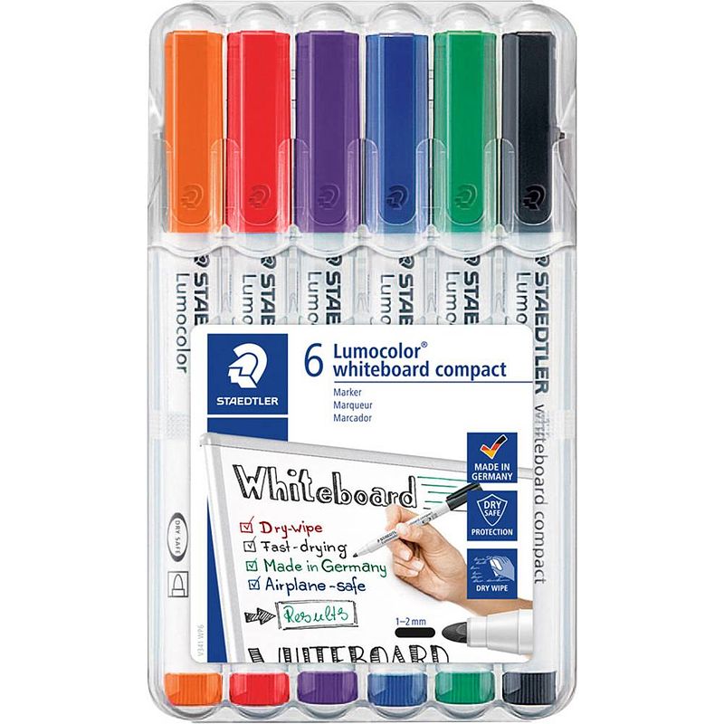 Foto van Staedtler 341 wp6 lumocolor whiteboardmarker willekeurige kleur (geen keuze mogelijk)