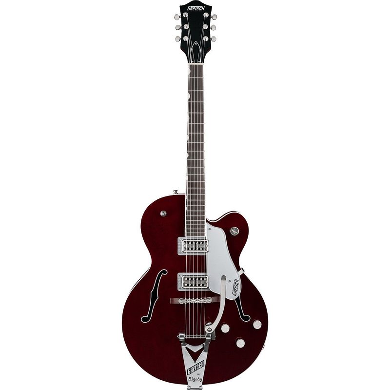 Foto van Gretsch g6119t-et players edition tennessee rose electrotone hollow body dark cherry stain semi-akoestische gitaar met koffer