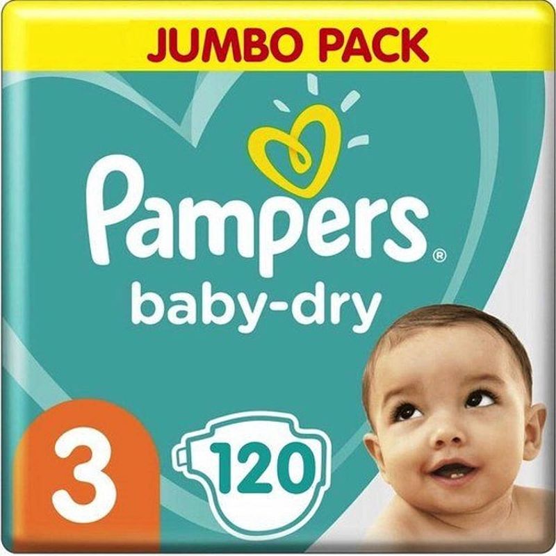 Foto van Pampers baby dry maat 3 - 120 luiers voordeelverpakking