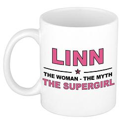 Foto van Linn the woman, the myth the supergirl cadeau koffie mok / thee beker 300 ml - naam mokken