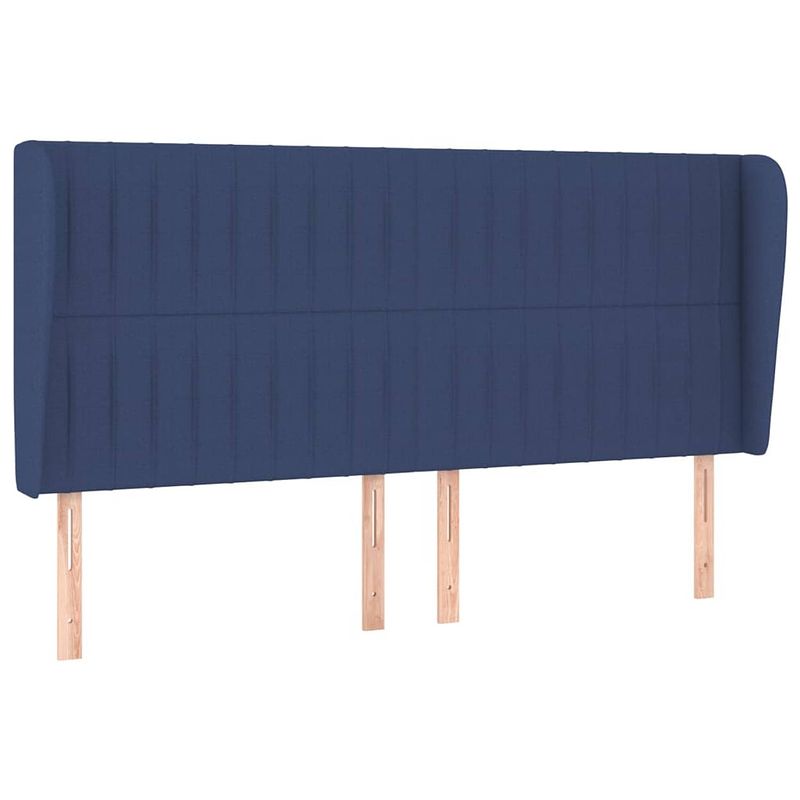 Foto van The living store hoofdeind - blauw - 183 x 23 x 118/128 cm - trendy design - duurzaam materiaal - verstelbare hoogte