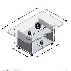 Foto van Salontafel azur - wit/beton - 100x44x60 cm - leen bakker