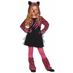 Foto van Roze katten carnaval / halloween pakje voor meisjes 140-152 (10-12 jaar) - carnavalsjurken