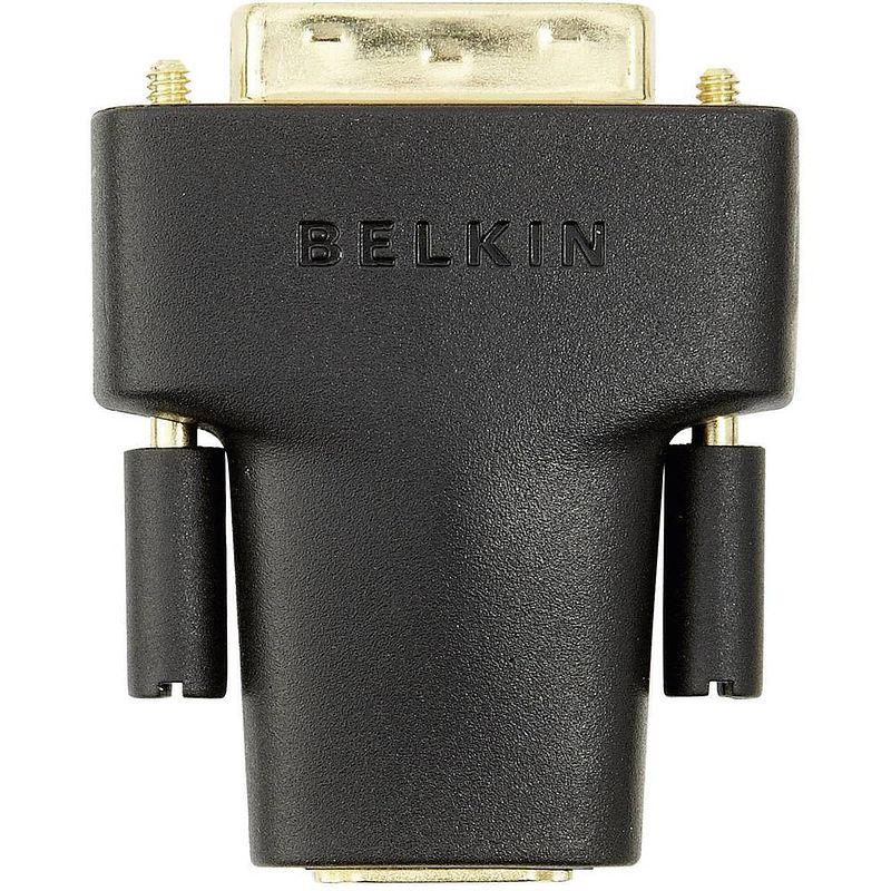 Foto van Belkin f3y038bt hdmi / dvi adapter [1x hdmi-bus - 1x dvi-stekker 24+1-polig] zwart vergulde steekcontacten