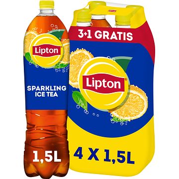 Foto van Lipton ice tea sparkling original 3 + 1 x 1, 5l bij jumbo