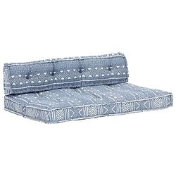 Foto van Vidaxl bankkussen pallet stof patchwork indigo